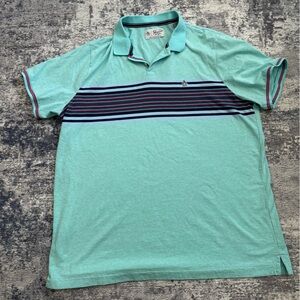 Original Penguin Aqua Polo with Navy Stripes
